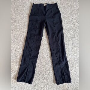 Maeve By Anthropologie Pull On Black Cropped Ankle Split Leg | Women's XS Petite